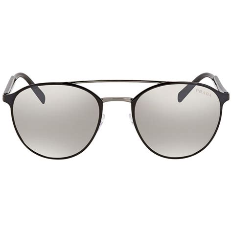 prada pr 62ts 1ab4s1|Prada Gradient Grey Mirror Silver Pilot Men's Sunglasses PR .